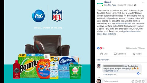 Boxed P&G #HostWithBoxed Facebook Update
