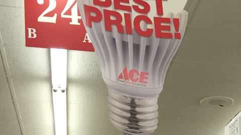 Ace 'Best Bulbs' Ceiling Sign