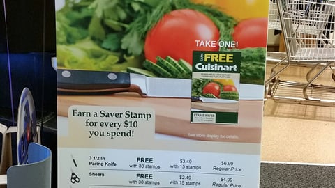 Shaw's 'Earn Free Cuisinart' Standee