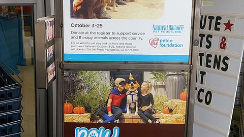 Natural Balance Petco 'Helping Heroes' Stanchion Sign