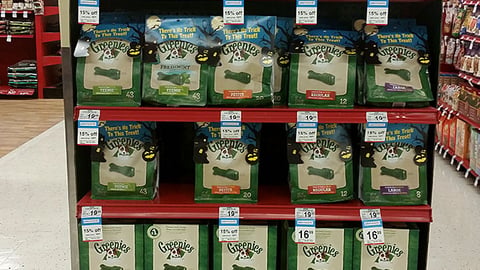 Petco Greenies '50th Anniversary Sale' Endcap Header