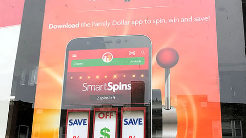 Family Dollar 'SmartSpins' Window Poster