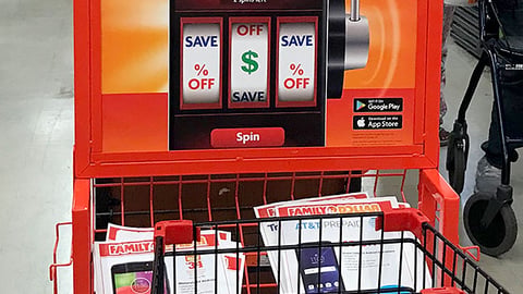 Family Dollar 'SmartSpins' Rack Sign