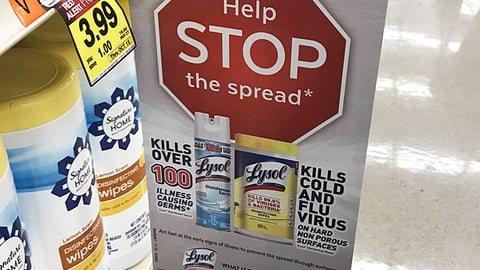 Lysol 'Stop the Spread' Shelf Talker