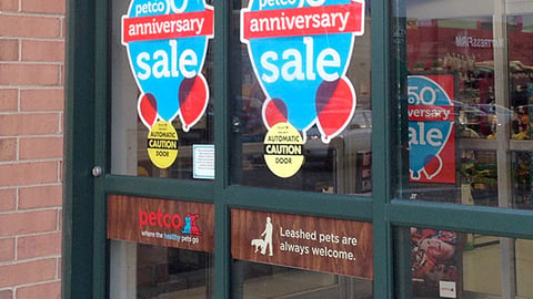 Petco '50th Anniversary Sale' Door Clings
