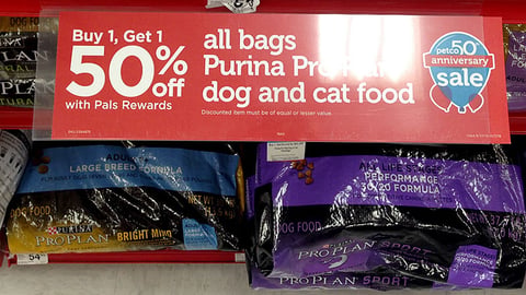 Petco Purina '50th Anniversary Sale' Shelf Sign