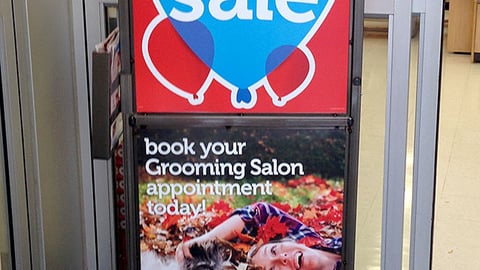 Petco '50th Anniversary Sale' Stanchion Sign