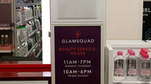 CVS Glamsquad Service Menu Sign