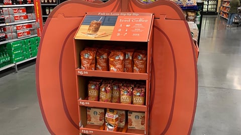 Starbucks Walmart 'Fall in Love' Pallet Display