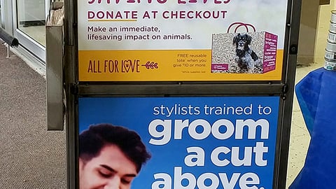 Petco 'A Cut Above' Stanchion Sign
