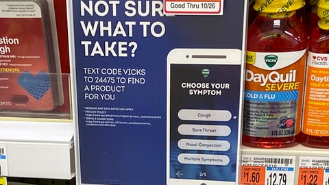 Vicks 'Choose Your Symptom' Shelf Sign