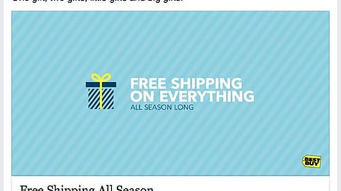Best Buy 'Free Shipping' Facebook Update