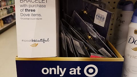 Dove Target 'Free Bracelet' Shelf Tray