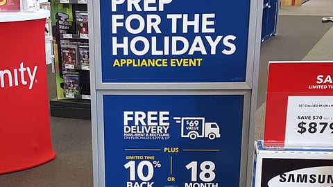 Best Buy 'Prep for the Holidays' Stanchion Sign