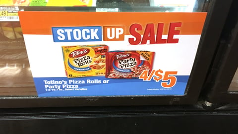 Jewel-Osco Totino's 'Stock Up Sale' Freezer Cling