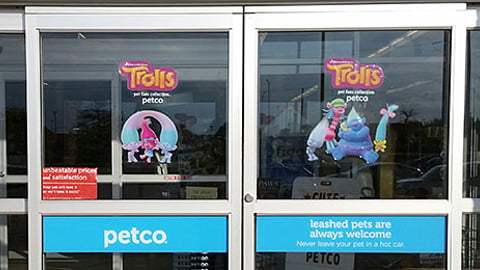 Petco 'Trolls' Pet Fans Collection Window Clings