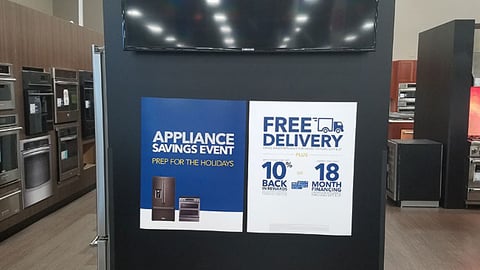 Best Buy 'Appliance Savings Event' Sign