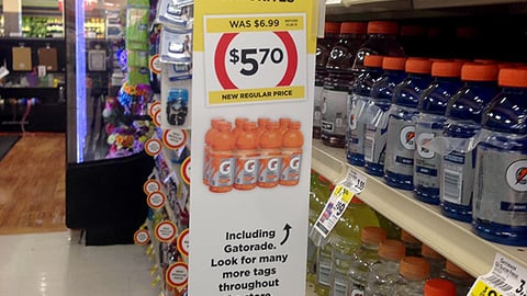 Winn-Dixie Gatorade 'New Regular Price' Violator