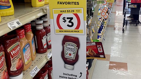 Winn-Dixie Heinz 'New Regular Price' Violator