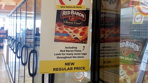 Winn-Dixie Red Baron 'New Regular Price' Violator