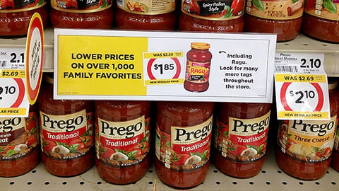 Winn-Dixie Ragu 'Family Favorites' Shelf Sign