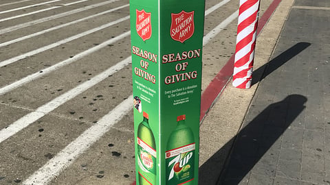 7UP Walmart Salvation Army Bollard Wrap