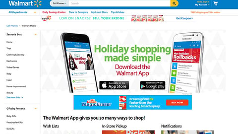 Walmart.com App 'Download' Landing Page