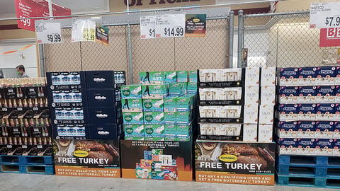 BJ's P&G 'Free Turkey' Pallet Displays