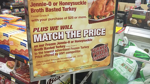Jewel-Osco 'Turkey Price Guarantee' Stanchion Sign