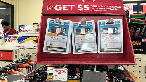 NetSpend Family Dollar 'Stuff Your Stockings' Rack Header