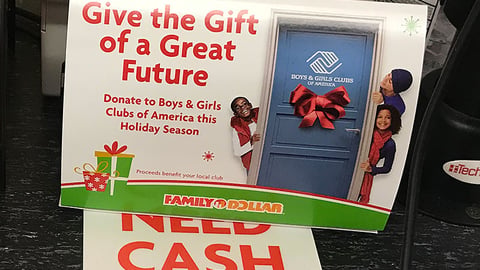 Family Dollar 'Give the Gift of a Great Future' Counter Card
