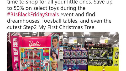 BJ's #BJsBlackFridaySteals Twitter Update