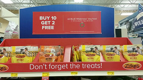 PetSmart Blue Wilderness 'Buy 10 Get 2 Free' Endcap Header