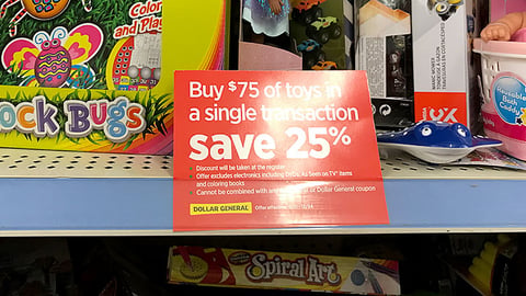 Dollar General 'Save 25%' Shelf Sign