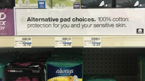 CVS Organyc 'Alternative Pad Choices' Shelf Tray