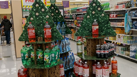 Keurig Dr Pepper 'Holiday Cheers' Christmas Tree Floorstands