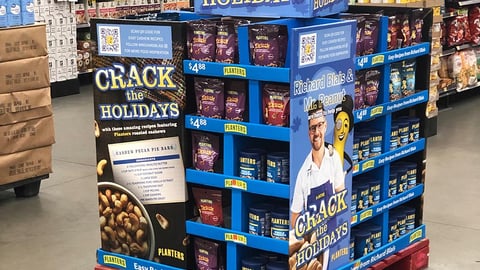 Planters 'Crack the Holidays' Walmart Pallet Display