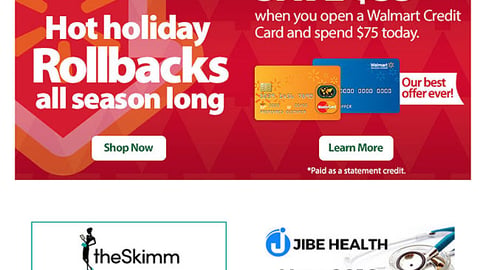 Walmart 'Hot Holiday Rollbacks' Carousel Ad