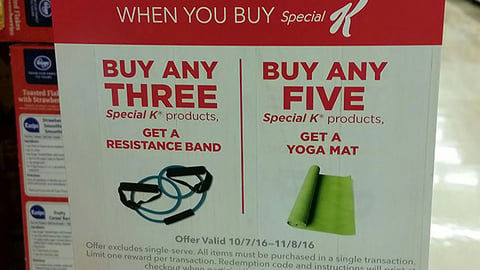 Special K Fred Meyer 'Free Workout Gear' Shelf Talker
