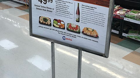 Meijer 'You Host. We'll Cook' Stanchion Sign