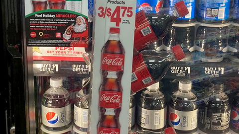 Speedway Coca-Cola 'Fuel Holiday Miracles' Suction Rack