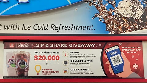 Speedway Coca-Cola 'Sip & Share Giveaway' Sign