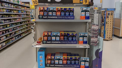 Vicks 'Fast, Powerful Cold & Flu Relief' Endcap Display