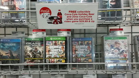 Best Buy Coca-Cola 'Holiday Bear' Shelf Sign