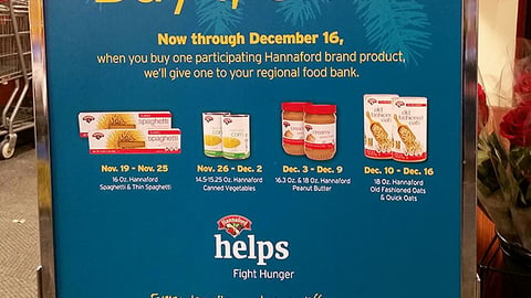 Hannaford 'Make Spirits Bright' Stanchion Sign