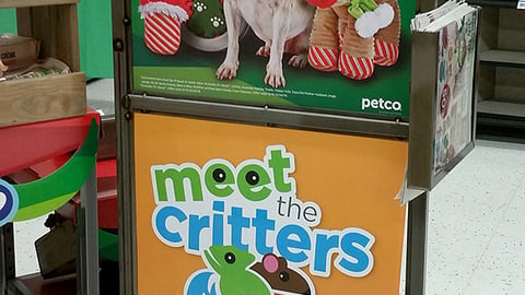 Petco 'Last Minute Gifts' Stanchion Sign
