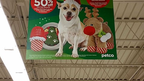 Petco 'Last Minute Gifts' Ceiling Sign