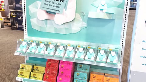 Post-It Office Depot 'White Bear' Endcap