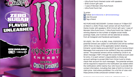 Circle K Monster Energy Ultra Punk Punch Instagram Update