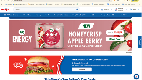 Meijer V8 Energy Honeycrisp Apple Berry Banner Ad